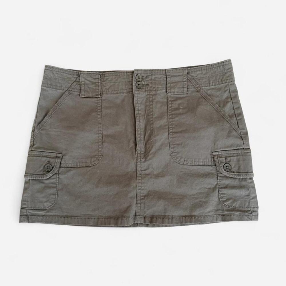 RSQ khaki muted olive cargo mini skirt